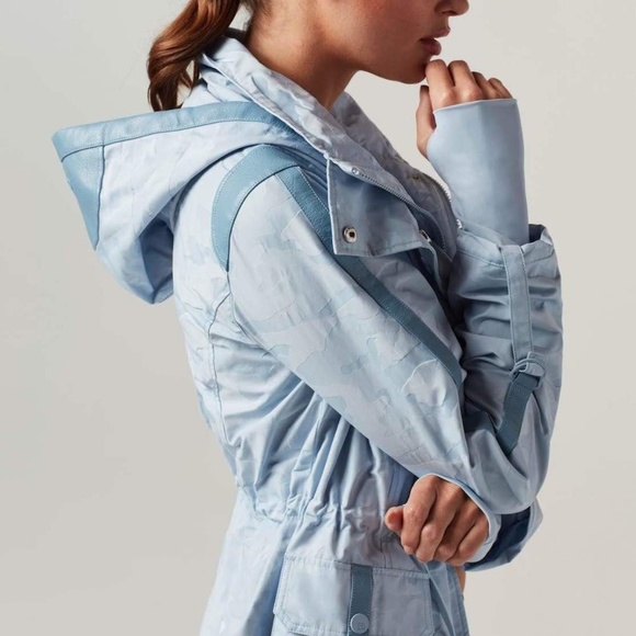 Blanc Noir Camo Anorak Light Blue Rain Jacket - Picture 3 of 15